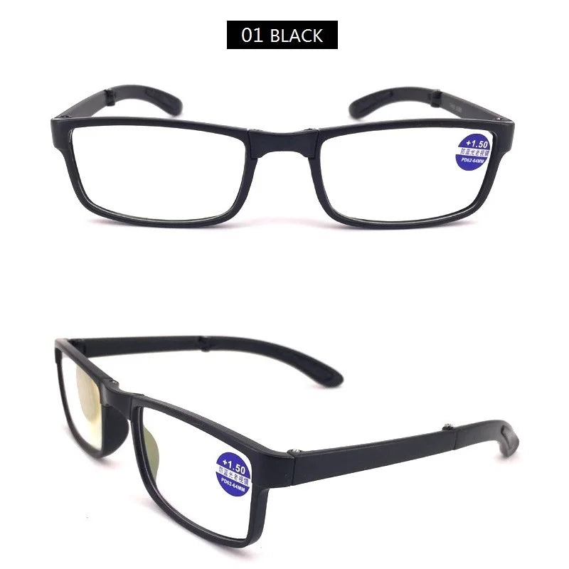Foldable Reading Glasses Folding Women Men Square Vintage Presbyopia glasses with case Eyeglasses 1.0 1.5 2.0 2.5 3.0 3.5 4.0