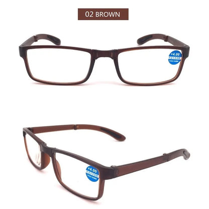 Foldable Reading Glasses Folding Women Men Square Vintage Presbyopia glasses with case Eyeglasses 1.0 1.5 2.0 2.5 3.0 3.5 4.0