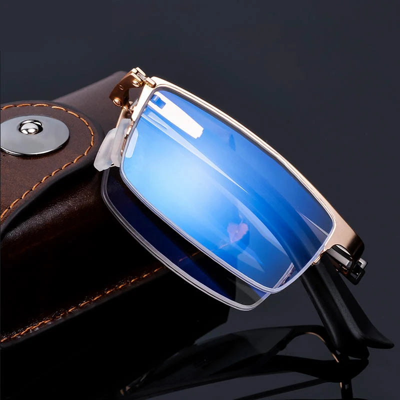Folding Anti Blue Ray Reading glasses men Foldable Glasses With Case Diopter Optical Computer Glasses Spectacles Oculos