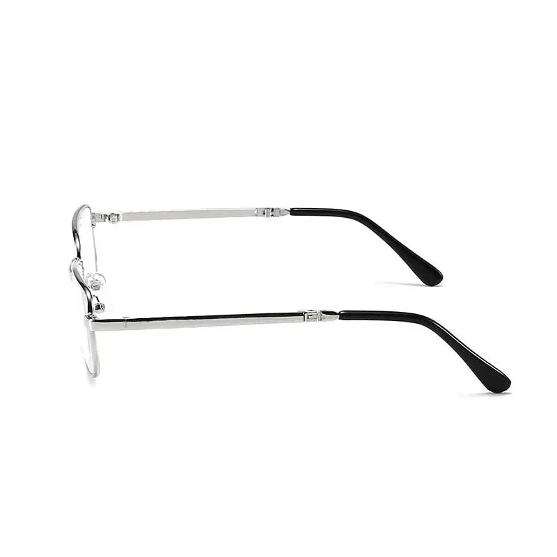 Foldable Reading Glasses Men Metal Rectangle Eyeglasses Frames Crystal Optics Lens Women Spectacle With Case VANLOOK 2020