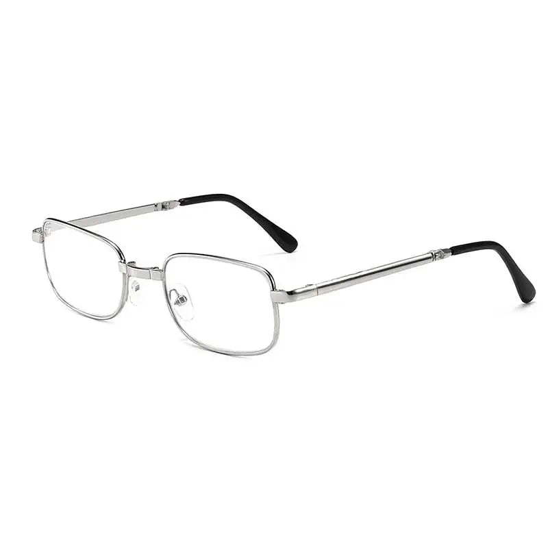 Foldable Reading Glasses Men Metal Rectangle Eyeglasses Frames Crystal Optics Lens Women Spectacle With Case VANLOOK 2020