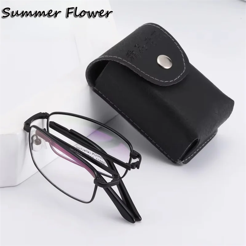 Foldable Optical Glasses Frame Customize Gafas Prescription Eyeglass Men Folding Reading Glasses with Case