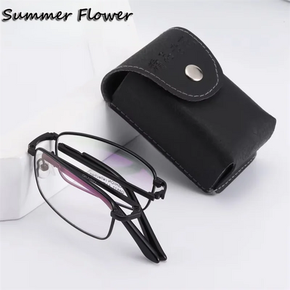 Foldable Optical Glasses Frame Customize Gafas Prescription Eyeglass Men Folding Reading Glasses with Case