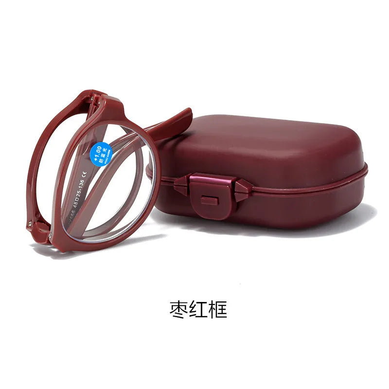 Novel Foldable Spring Hinge Reading Glasses | Lightweight, Stylish Design | Blue Light Protection & Clear Vision for Elderly