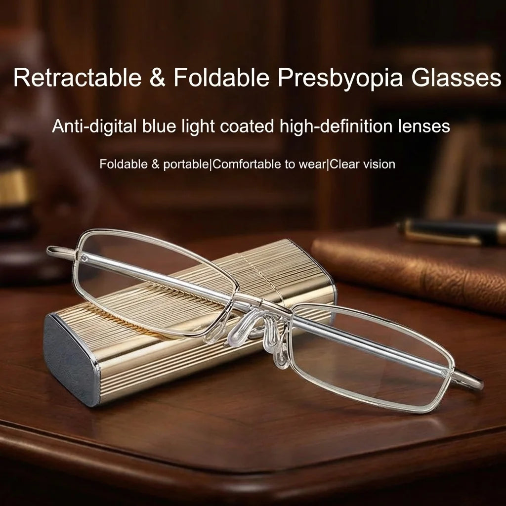 Foldable Full-Frame Reading Glasses, Compact and Portable, with Clear Vision and Comfortable to Wear, Suitable for Both Men and Women.