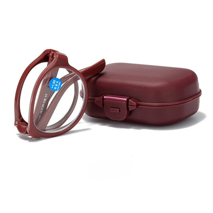 Novel Foldable Spring Hinge Reading Glasses | Lightweight, Stylish Design | Blue Light Protection & Clear Vision for Elderly
